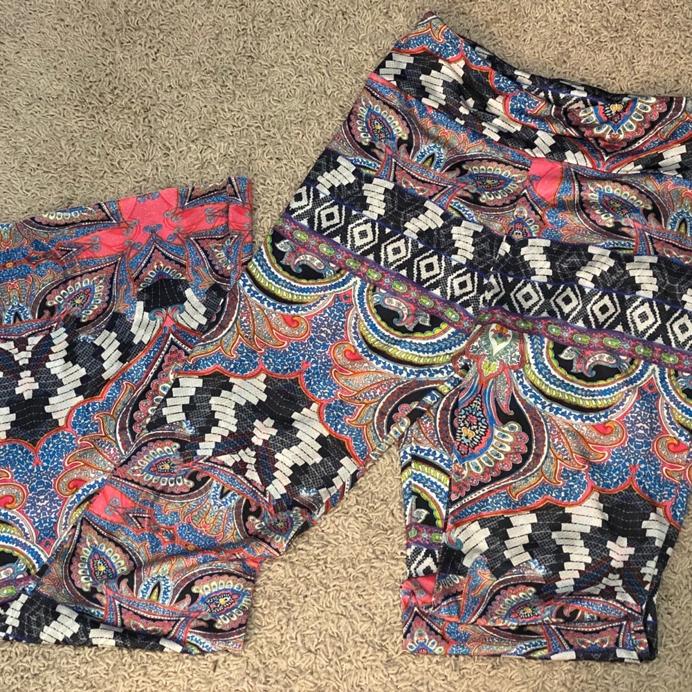 Boho print bell bottom leggings